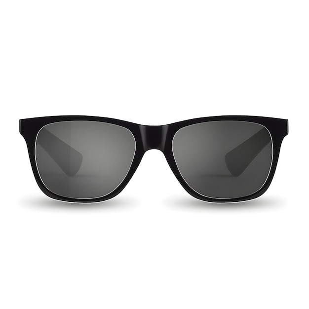 Photo a pair of sunglasses with a black frame and a black lens.