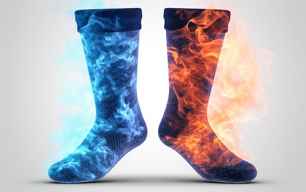 Pair of Thermal Socks against White Backdrop