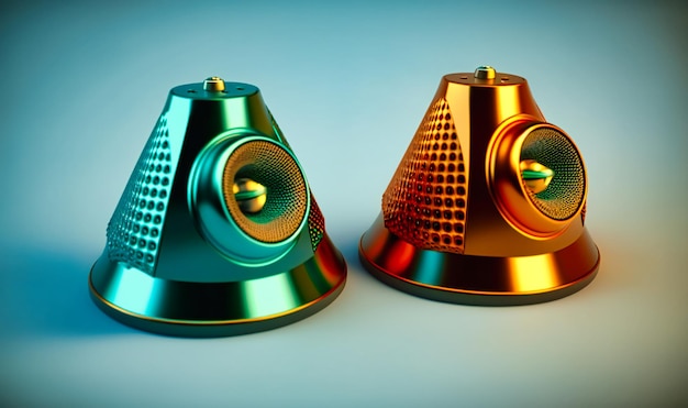 Photo a pair of tiny speaker cones inside a headphone vibrating to produce clear audio