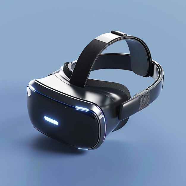 Foto una coppia di cuffie di realtà virtuale con le luci a led accese