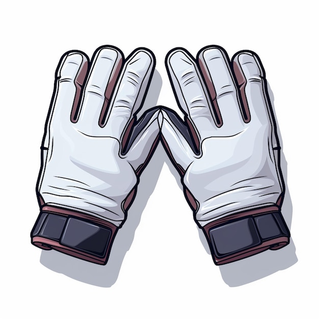 Photo pair of white gloves with black wrist and wrist pads generative ai