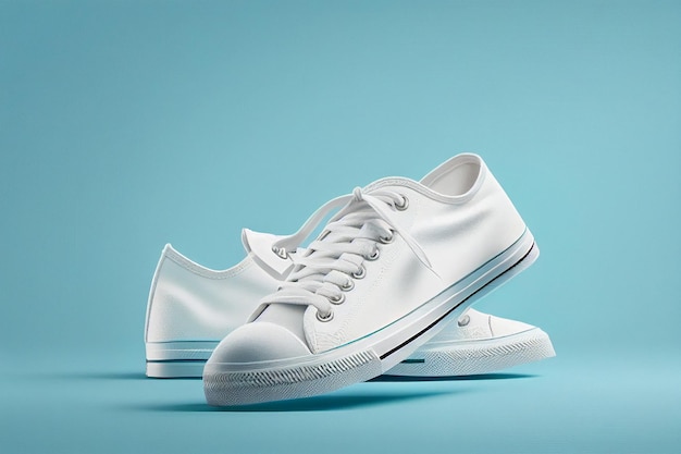 A pair of white sneakers with the word white on the side.