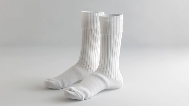 Photo a pair of white socks with the number 3 on them