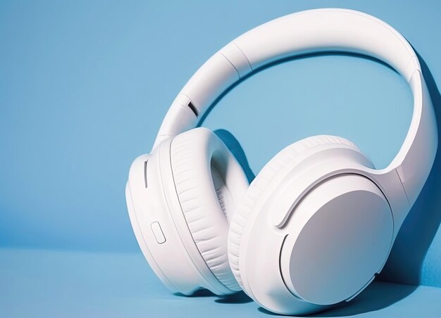 A pair of white wireless headphones