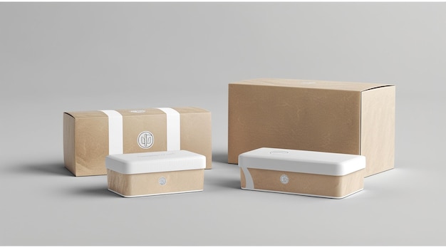 a pair of wooden boxes with the logo for the company of the company