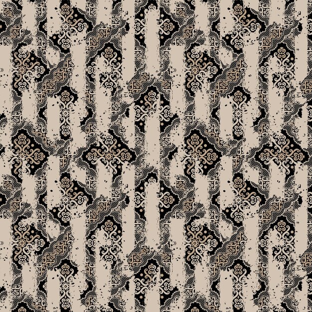 Paisley and motifs fabric patchwork abstract seamless\
pattern