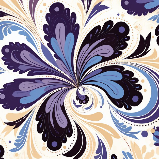 Paisley Petals Flowers background pattern wallpaper vector