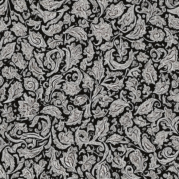 Photo paisley seamless floral pattern