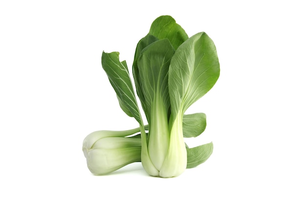 パク・チョイ (bok choi) とも呼ばれ,白い背景に隔離された中国のキャベツの一種.