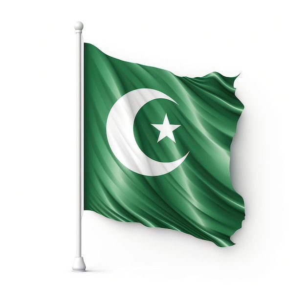 Pakistaanse vlag geïsoleerd op een witte achtergrond