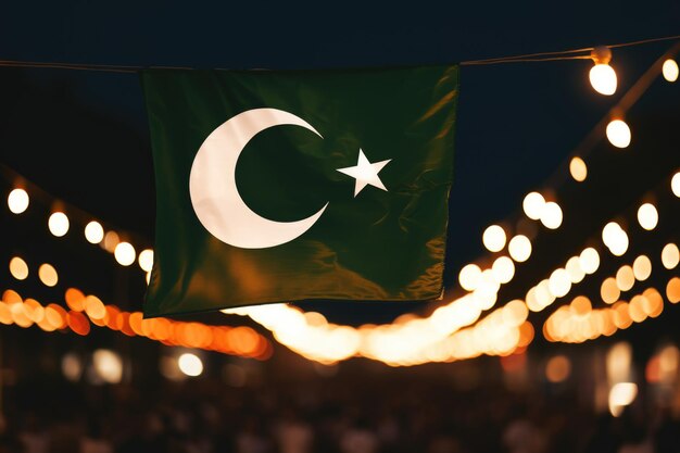 Foto pakistan dag vieren eenheid vrijheid en erfgoed in een symfonie van groen en wit eerbiedigen van de reis van de natie naar onafhankelijkheid en welvaart op deze historische gelegenheid