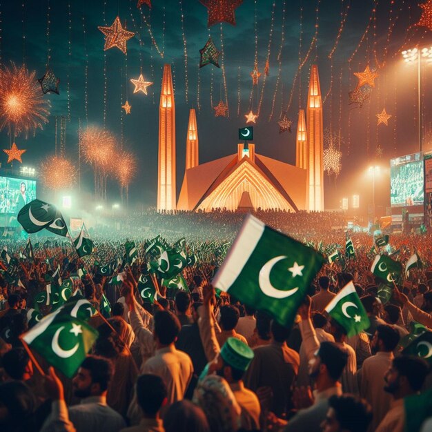 Photo pakistan day in pixels vibrant photography captures the jubilant spirit in islamabad