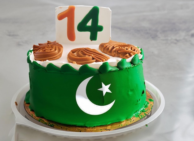 Foto pakistan day vlag thema cake groen wit cupcakes nationale feestdag