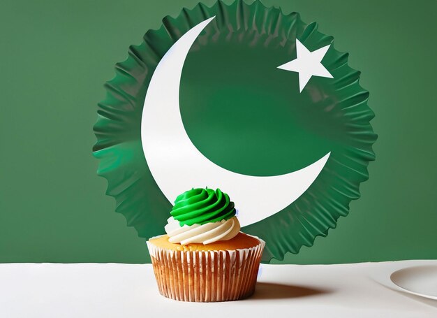 Pakistan Day vlag thema Cake groen wit cupcakes Nationale feestdag