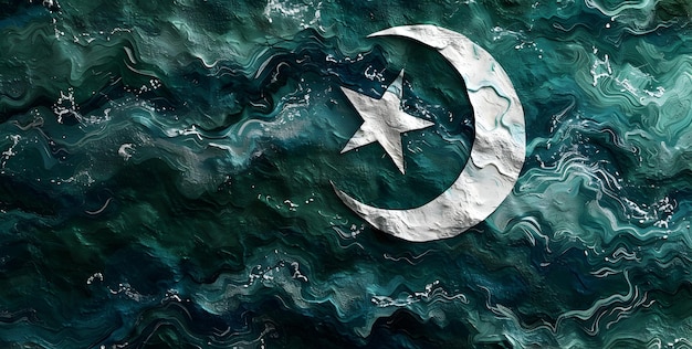 Pakistan flag design illustration for wishes happy Pakistan Resolution Day 23 march