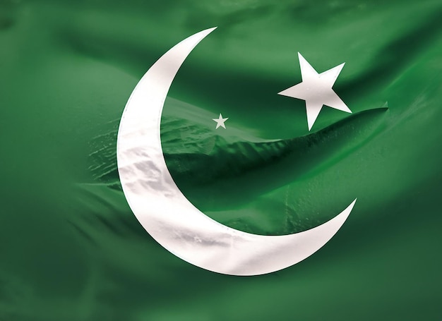 PAKISTAN FLAG ON MOON AND STAR 14 AUGUST