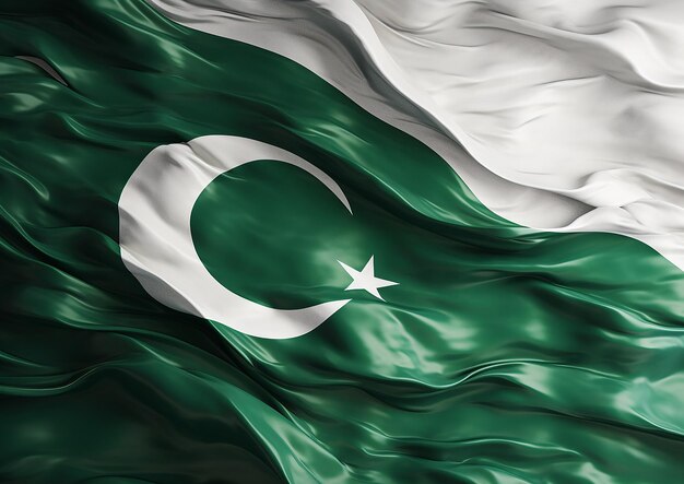 a pakistan flag waving in the wind