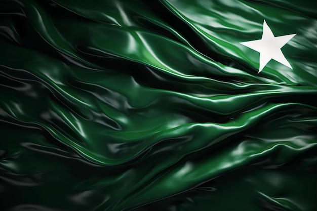 Фото Флаг пакистана с морщинами на темном фоне