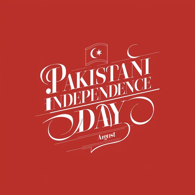 Foto giorno dell'indipendenza del pakistan 14 agosto bandiera del pakistan con testo di calligrafia generative ai