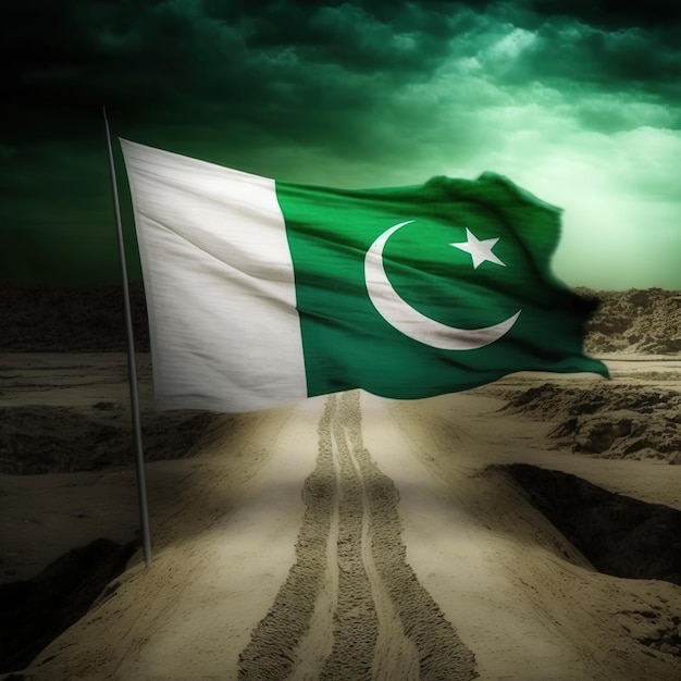 파키스탄 독립기념일 8월 14일 파키스탄의 패브릭 파키스탄 국기를 흔드는 군인