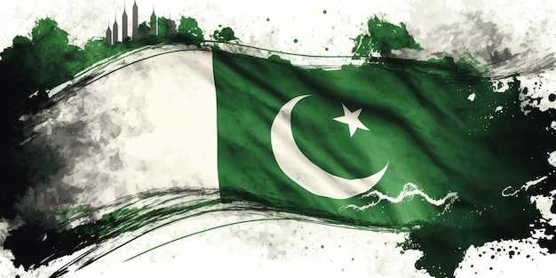 パキスタン独立記念日 8月14日 布を振る兵士 パキスタン パキスタンの旗