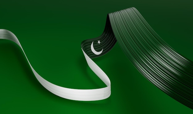 파키스탄 독립 기념일 8월 14일 축하 3d 일러스트