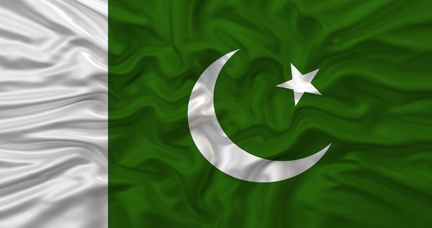 Pakistan national flag 3d effect.