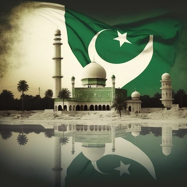 Pakistan Onafhankelijkheidsdag 14 augustus soldaten zwaaien stoffen pakistaanse vlag van pakistan