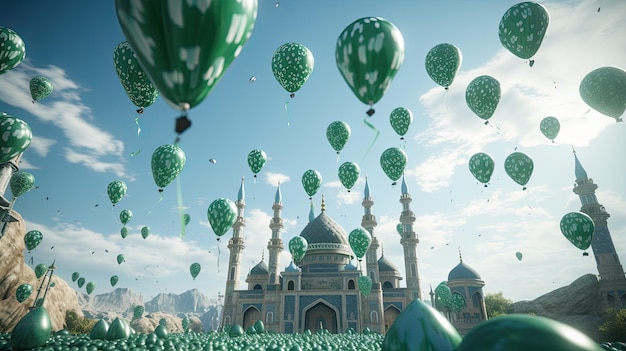 Pakistan Patriotic Balloons Holiday Concept