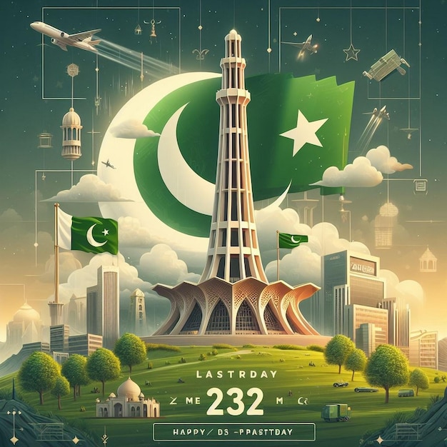 Pakistan resolutie dag of pakistan dag ontwerp sjabloon