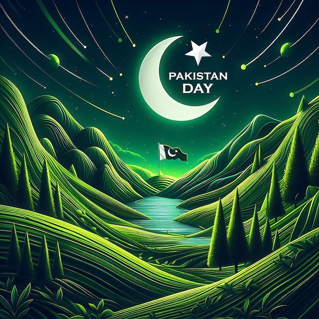Photo pakistan resolution day design background pakistan day illustration design