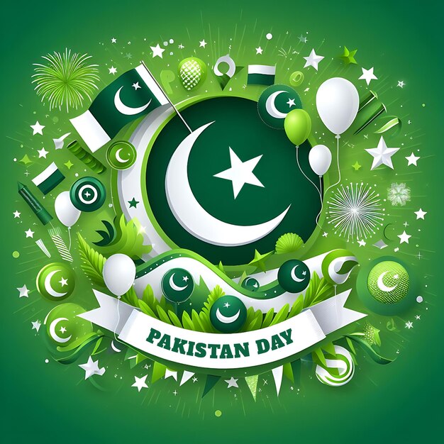 Photo pakistan resolution day design background pakistan day illustration design