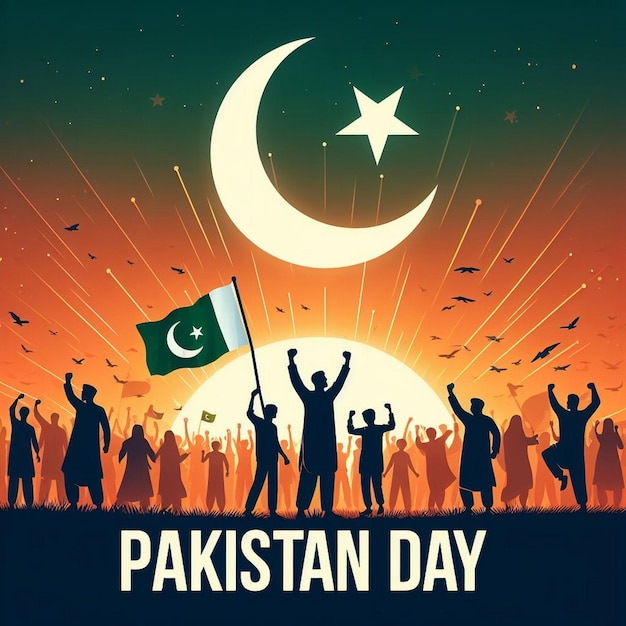 Pakistan resolution day or pakistan day design template