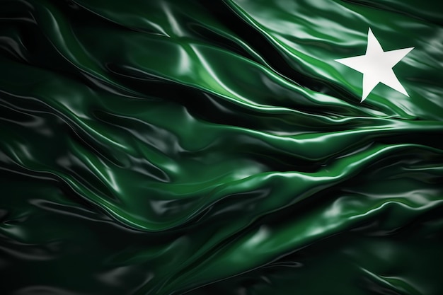 Pakistan vlag gerimpeld op donkere achtergrond d render