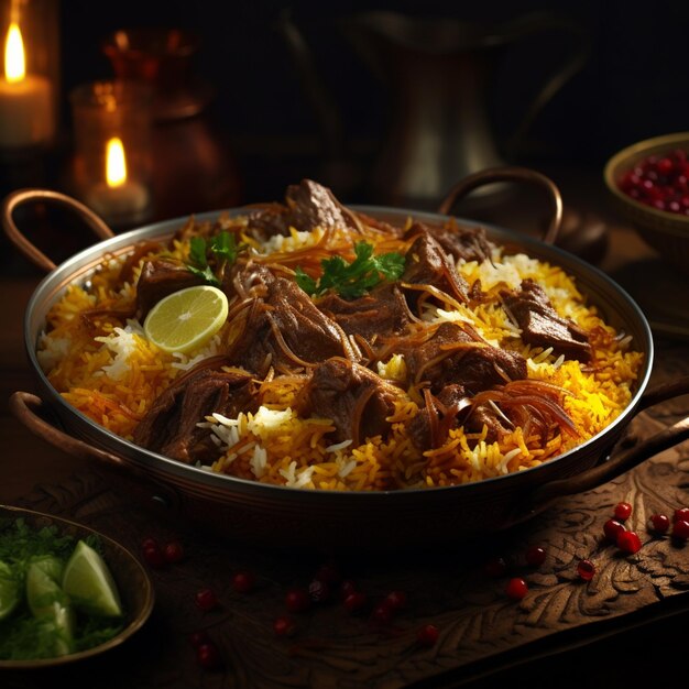 Pakistani dish of beef biryani