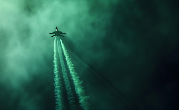 Pakistani jets flying in the sky with green smoke 23 march Pakistan day background