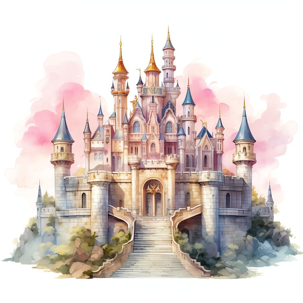 Palace Medieval watercolor fantasy