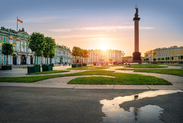 Palace Square of St. Petersburg in the sun