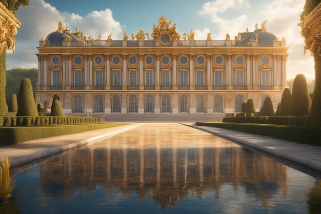 Foto fondo della costruzione di architettura del palazzo di versailles