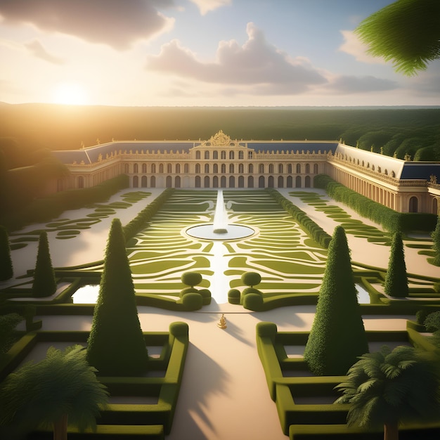 Foto la reggia di versailles nel cuore di una giungla