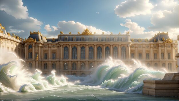 A palace of versailles in tsunami