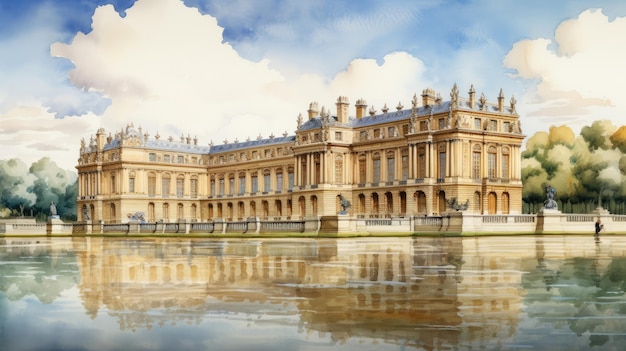 Palace of Versailles watercolor