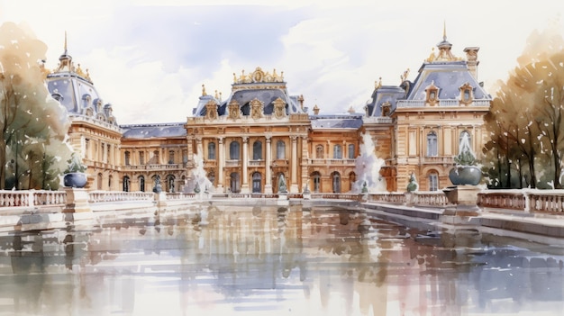 Palace of Versailles watercolor