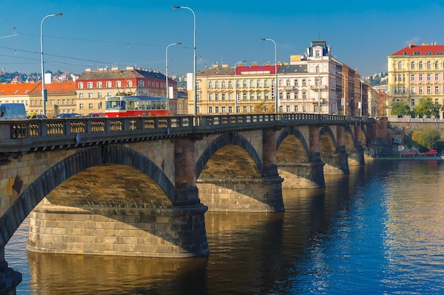 Palacky bridge in prague czech republic