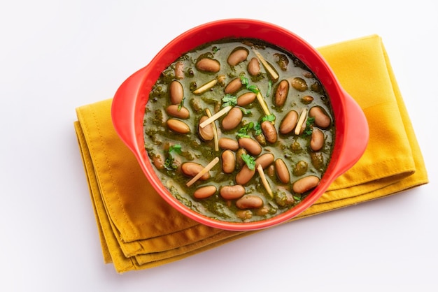 Palak rajma Masala is an Indian curry prepared with red kidney beans spinach cooked with spices