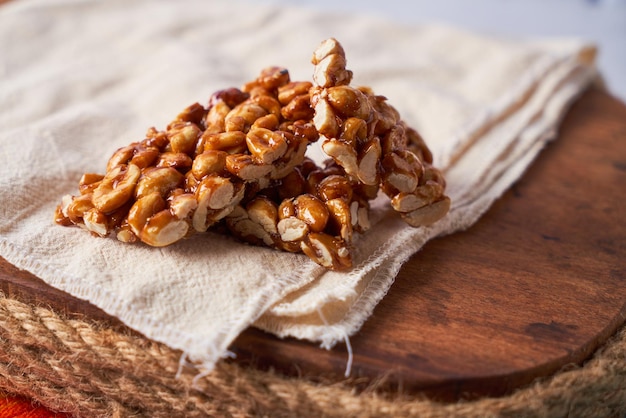 Palanqueta de mani typical Mexican sweet peanut crunchy palanqueta