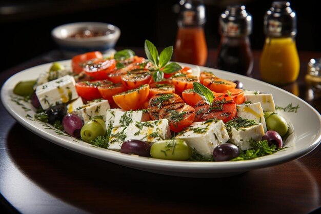 Photo palatepleasing greek salad symphony