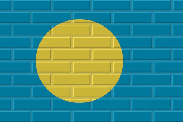 Photo palau brick flag illustration