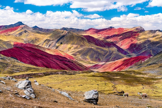 Palccoyo Rainbow Mountains bij Cusco in Peru