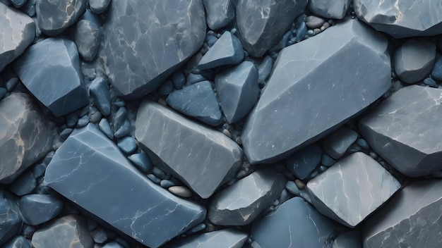 Pale blue stone texture Background of blue marble stones